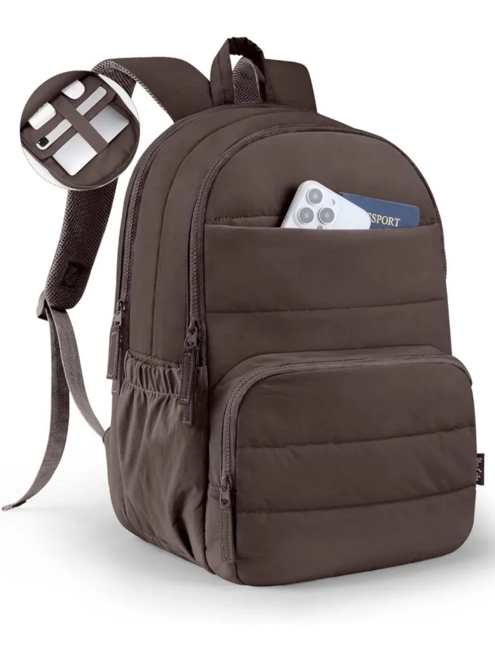 Stylish Quilted Travel Backpack for Women, 15.6